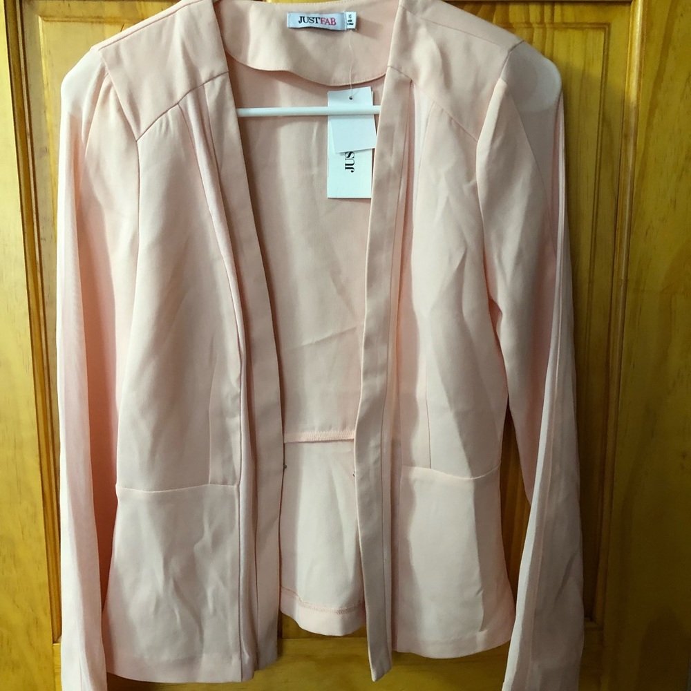 Pink justfab blazer with mesh